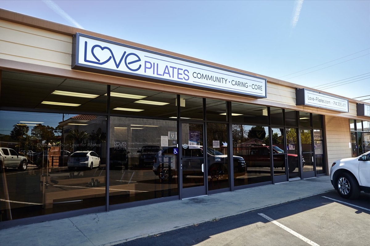 The Love Pilates storefront on Edinger Avenue in Huntington Beach